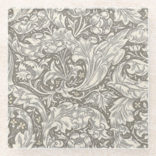 William Morris Bachelor's Button Antik-Damask Glasuntersetzer