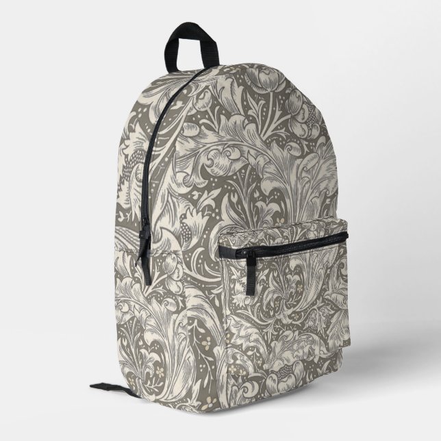 William Morris Bachelor's Button Blume Floral Bot Bedruckter Rucksack (Rückseitige Ecke links)