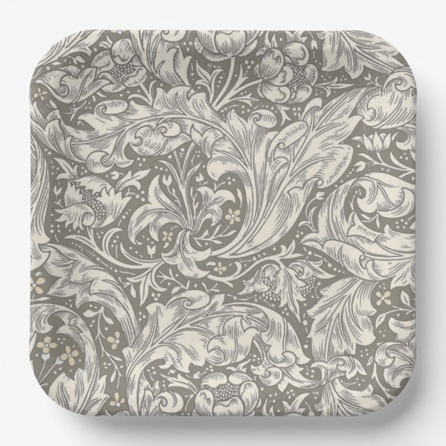 William Morris Bachelor's Button Blume Floral Bot Pappteller (Vorderseite)