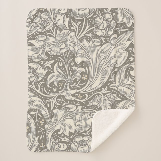 William Morris Bachelor's Button Blume Floral Bot Sherpadecke (Vorderseite)