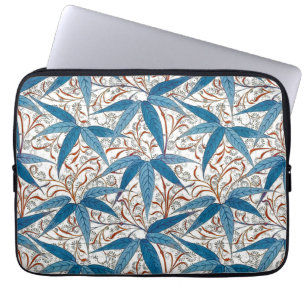 William Morris Bamboo Print, Denim Blue & White Laptopschutzhülle