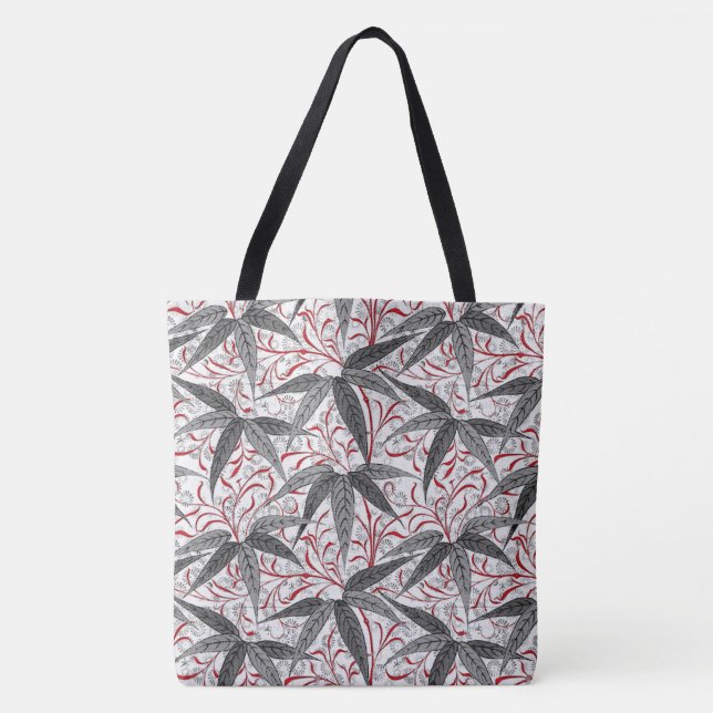 William Morris Bamboo Print, grau und weiß (Vorderseite)