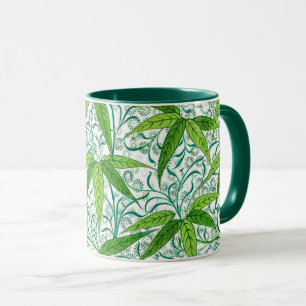 William Morris Bamboo Print, grün und weiß Tasse