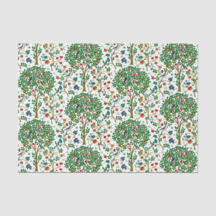 William Morris-Baum des Leben-Musters, grün u. Seidenpapier