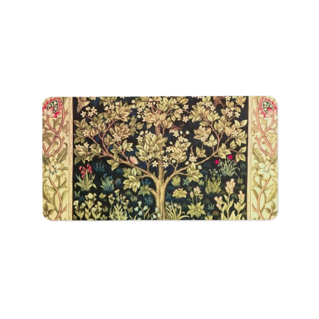 William Morris Baum des Lebens Adressaufkleber (Vorne)