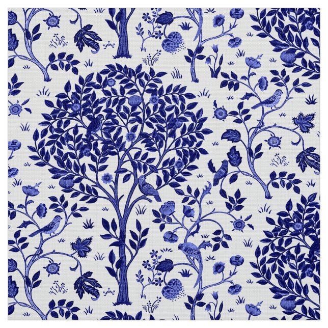 William Morris-Baum des Lebens, des Kobalt-Blaus Stoff (Muster)