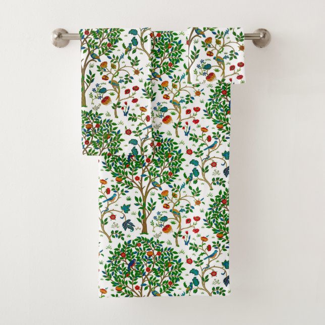 William Morris-Baum des Lebens, grün u. multi Badhandtuch Set (Insitu)
