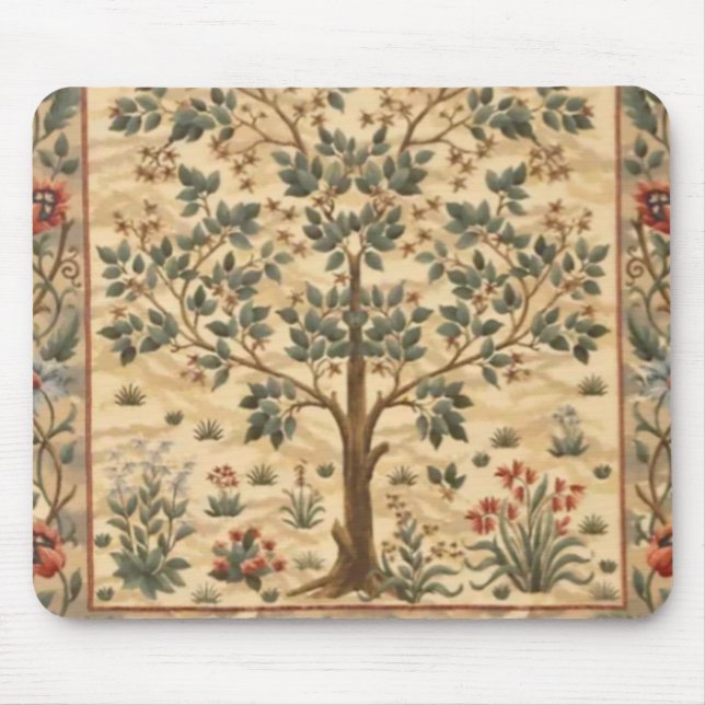 William Morris Baum des Lebens Mousepad (Vorne)