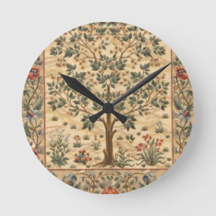 William Morris Baum des Lebens Runde Wanduhr