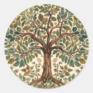 William Morris Baum des Lebens Vintage Prä-Rafaeli Runder Aufkleber