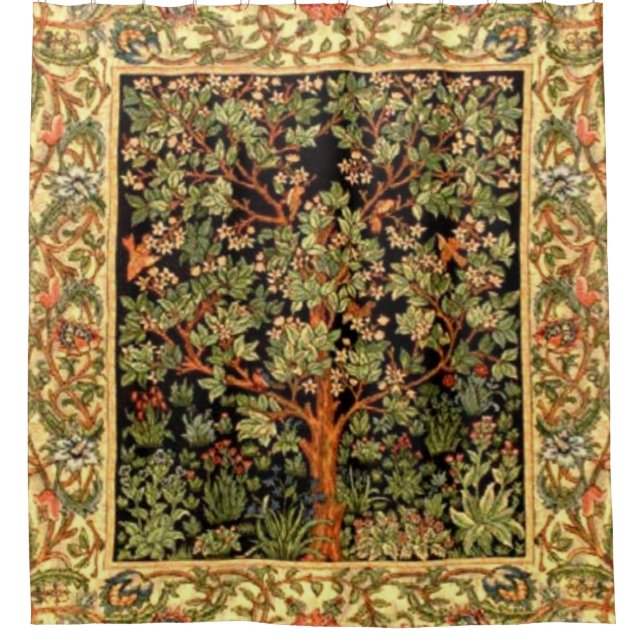 William Morris - Baum des Lebensmusters Duschvorhang (Vorderseite)