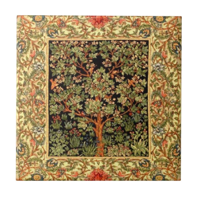 William Morris - Baum des Lebensmusters Fliese (Vorderseite)