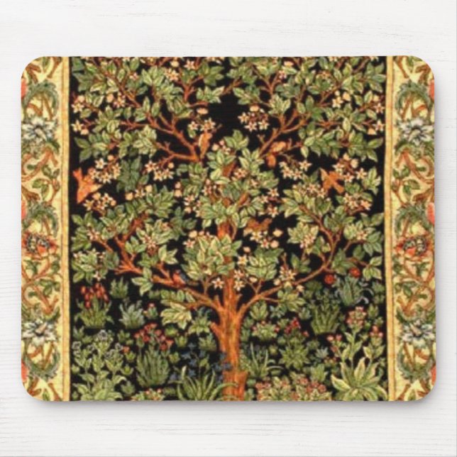 William Morris - Baum des Lebensmusters Mousepad (Vorne)