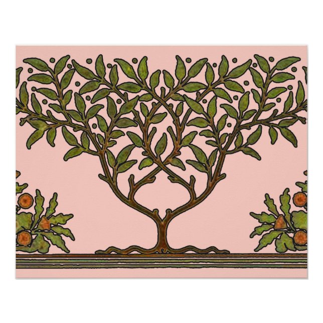 William Morris Baum-Fries-Floral-Tapete Poster (Vorderseite)