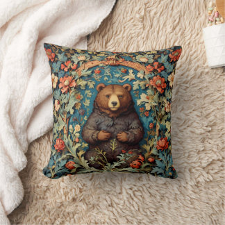 William Morris Bear Throw Pillow Kissen