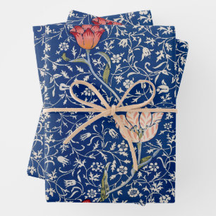 William Morris Beautiful Floral Pattern Blau Geschenkpapier Set
