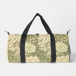 William Morris Beige Floral Gym Women's Bag Duffle Bag