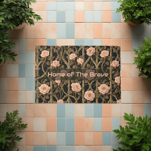 William Morris Beige Kletterrosen Spalier Blumen Fußmatte