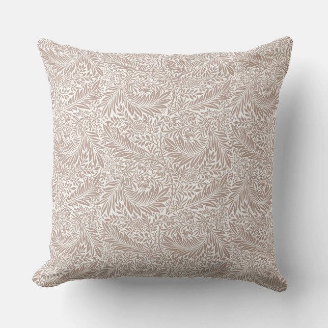William Morris Beige Larkspur Pattern Kissen (Vorderseite)