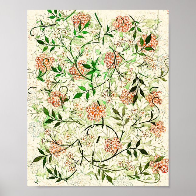 William Morris' berühmtes Jasmine-Muster Poster (Vorne)