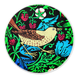 William Morris Bird & Blume, Blue and Brown Keramikknauf