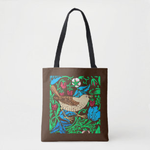 William Morris Bird & Blume Tile, Blue & Brown