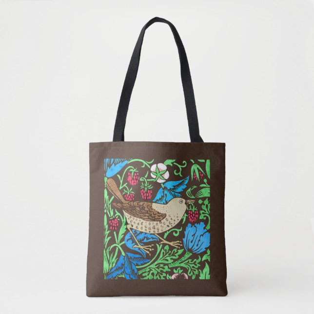 William Morris Bird & Blume Tile, Blue & Brown (Vorderseite)