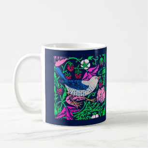 William Morris Bird & Blume Tile, Navy & Fuchsia Kaffeetasse