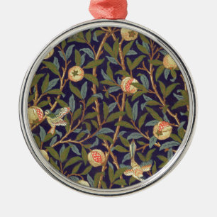 William Morris Bird und Pomegranat Silbernes Ornament