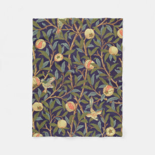 William Morris Bird und Pomegranat Vintage Blume Fleecedecke