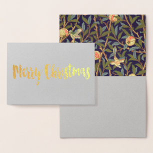 William Morris Bird und Pomegranat Vintage Blume Folienkarte