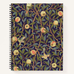 William Morris Bird und Pomegranat Vintage Blume Notizbuch