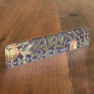 William Morris Bird und Pomegranate Vintag Art Namensplakette