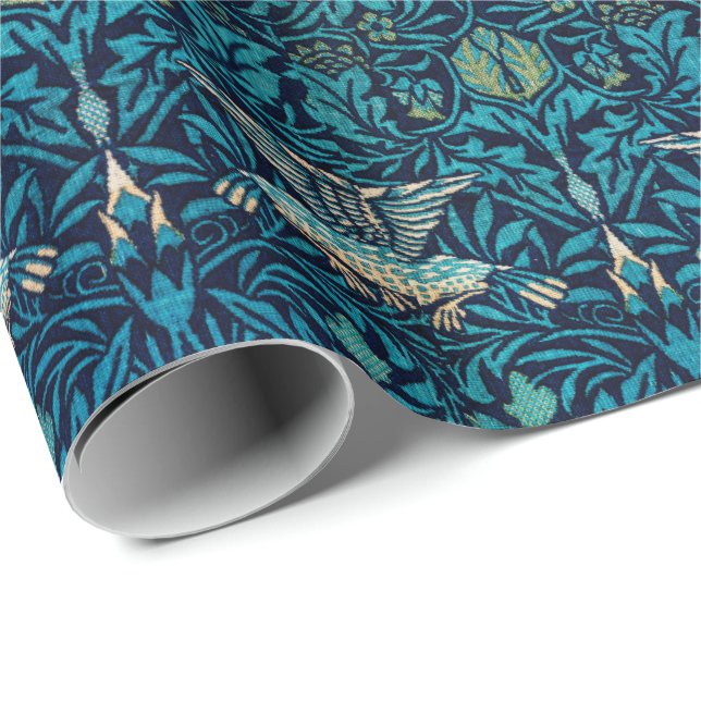 William Morris Birds Art Nouveau Floral Pattern Geschenkpapier (Rolleneckpunkt)
