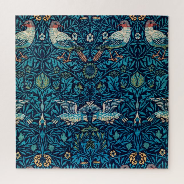 William Morris Birds Art Nouveau Floral Pattern Puzzle (Vertikal)