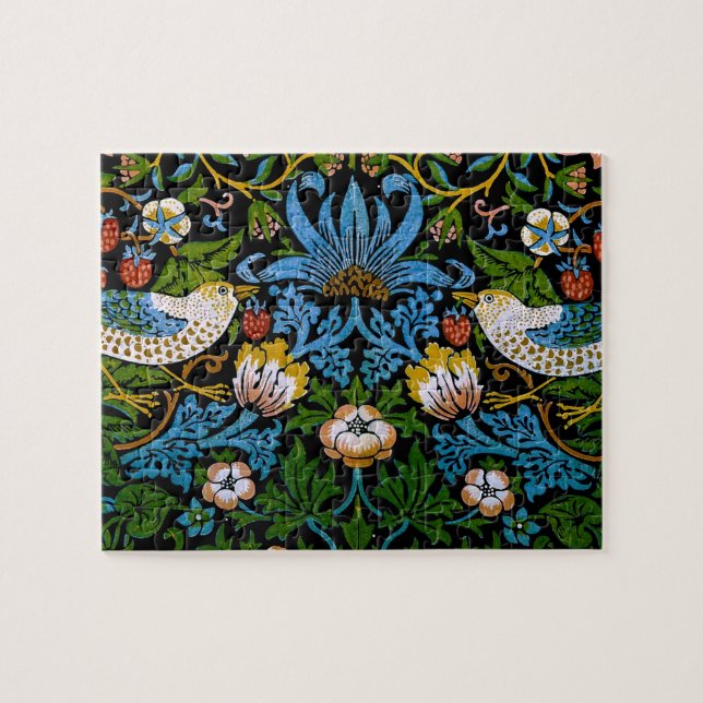 William Morris Birds Blume Strawberries Fine Puzzle (Horizontal)