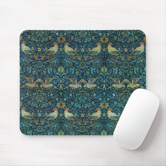 William Morris Birds & Floral Pattern Mousepad (Mit Mouse)