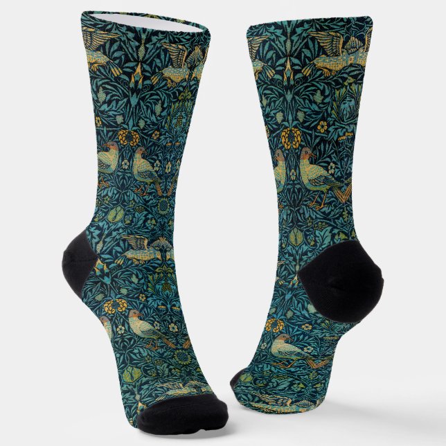 William Morris Birds & Floral Pattern Socken (Gewinkelt)