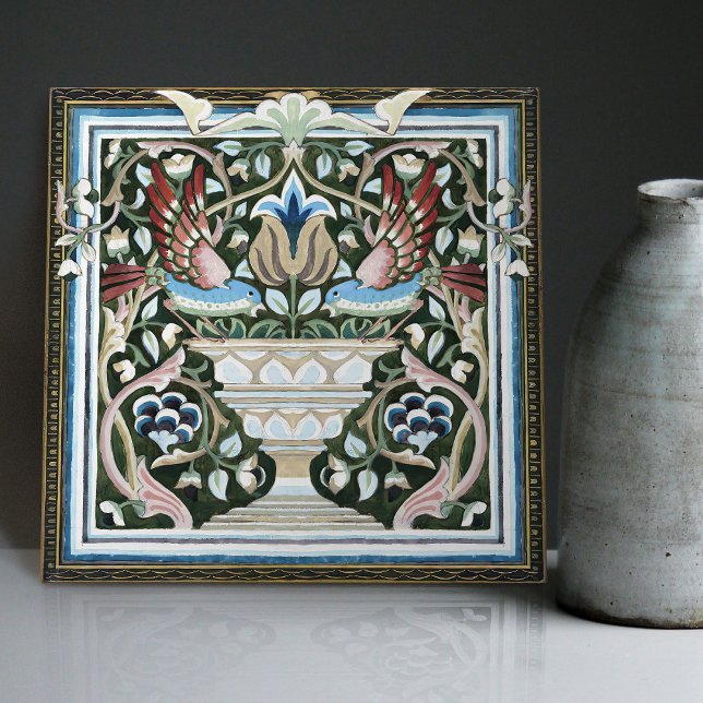 William Morris Birds Garden Blume Art Nouveau Fliese (Von Creator hochgeladen)