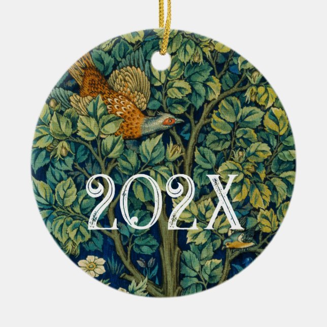 William Morris Birds in einem Baum Keramik Ornament (Vorne)