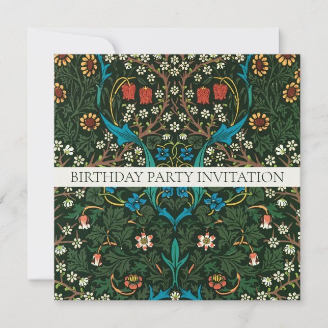 WILLIAM MORRIS BIRTHDAY PARTY INVITATION EINLADUNG (Vorderseite)