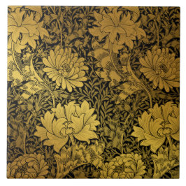 William Morris Black and Gold Floral Fliese