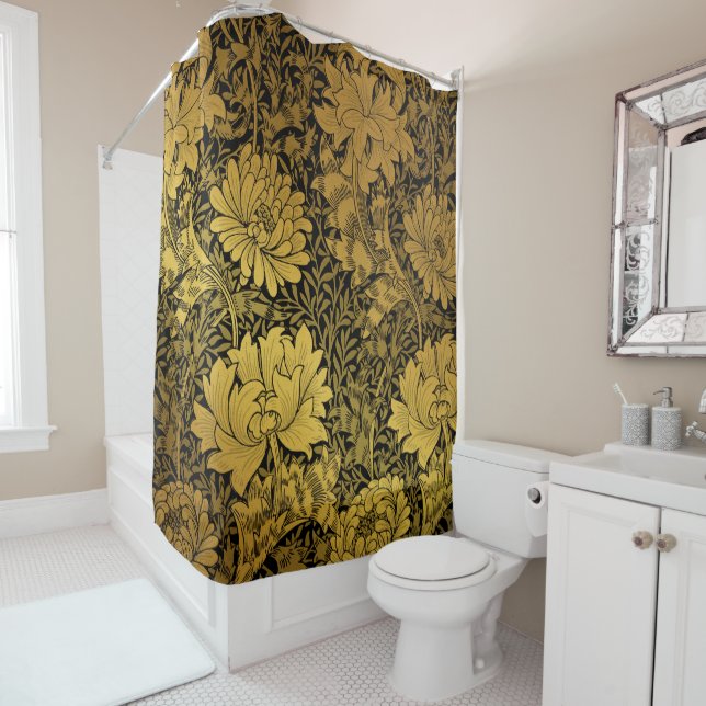 William Morris Black and Gold Floral Pattern Duschvorhang (Beispiel)