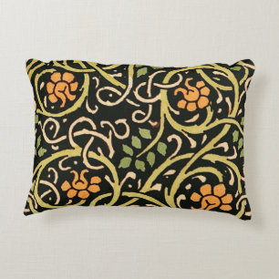 William Morris Black Floral Art Design Dekokissen
