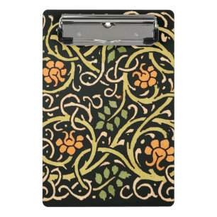William Morris Black Floral Art Design Mini Klemmbrett