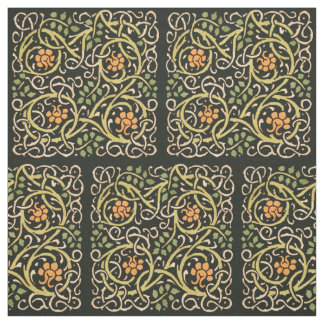 William Morris Black Floral Art Design Stoff