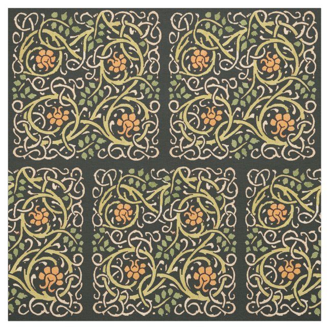 William Morris Black Floral Art Design Stoff (Muster)