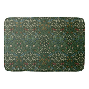 William Morris Blackthorn Blau Weiß Grün Floral Badematte