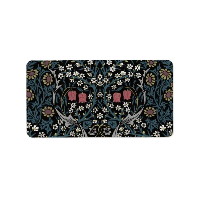 William Morris Blackthorn Floral Art Nouveau Adressaufkleber (Vorne)