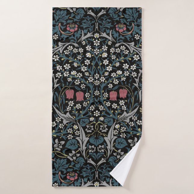 William Morris Blackthorn Floral Art Nouveau Badehandtuch (Badehandtuch)